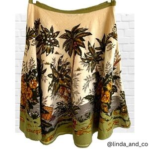 Sun Palm Skirt by Magic 100% Cotton Poplin Embellished Skirt Sequin Statement XL